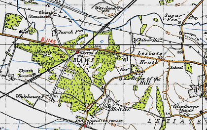 Old map of Leziate in 1946