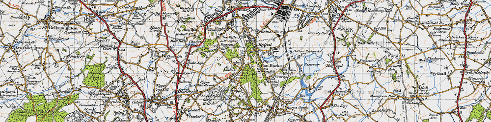 Old map of Lickey in 1947