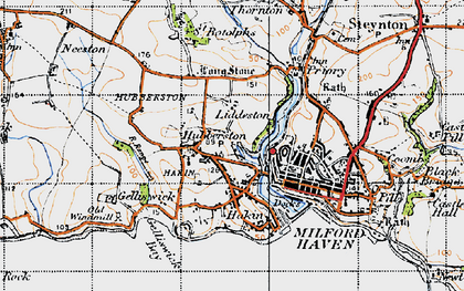Old map of Liddeston in 1946