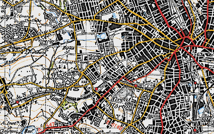 Old map of Lidget Green in 1947