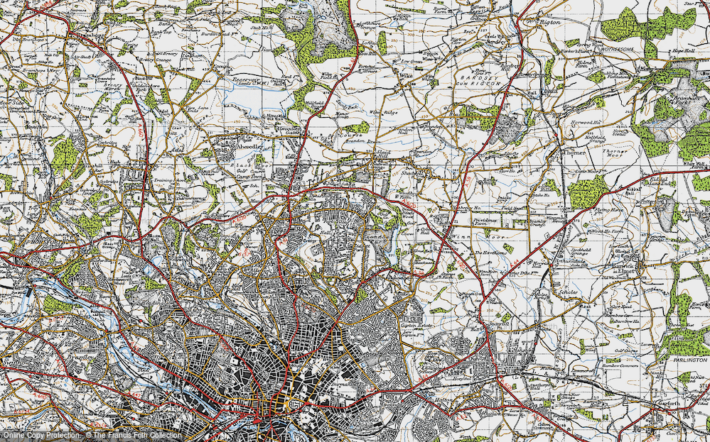 Old Map of Historic Map covering Blackwood in 1947