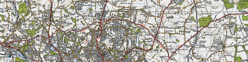 Old map of Roundhay Park in 1947