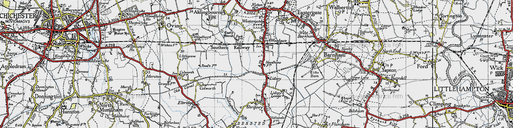 Old map of Lidsey in 1945