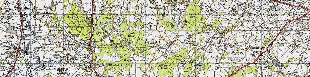 Old map of Lidsing in 1946
