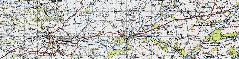 Old map of Lifton in 1946
