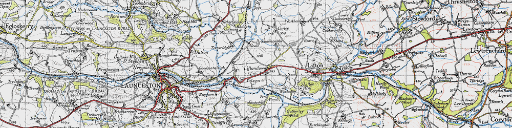 Old map of Liftondown in 1946
