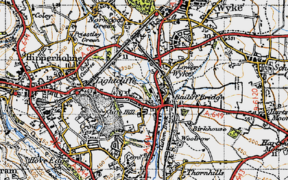 Old map of Lightcliffe in 1947