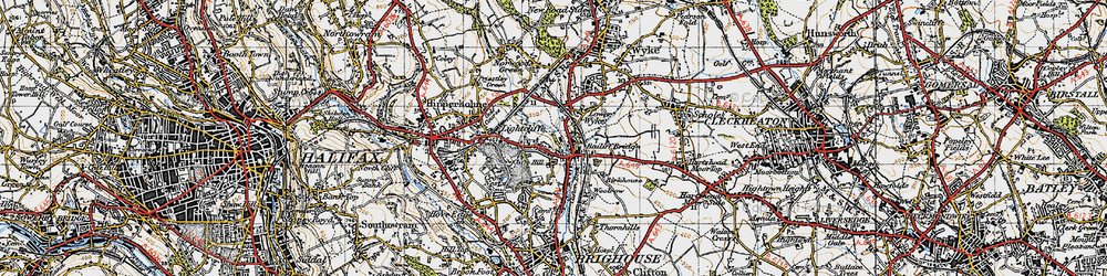 Old map of Lightcliffe in 1947