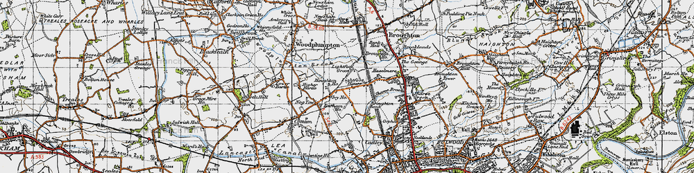Old map of Lightfoot Green in 1947