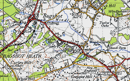 Old map of Lightwater in 1940