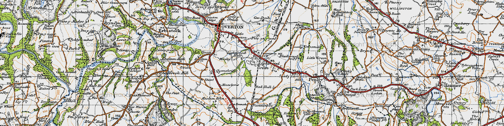 Old map of Lightwood Green in 1947