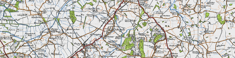 Old map of Lilleshall in 1946