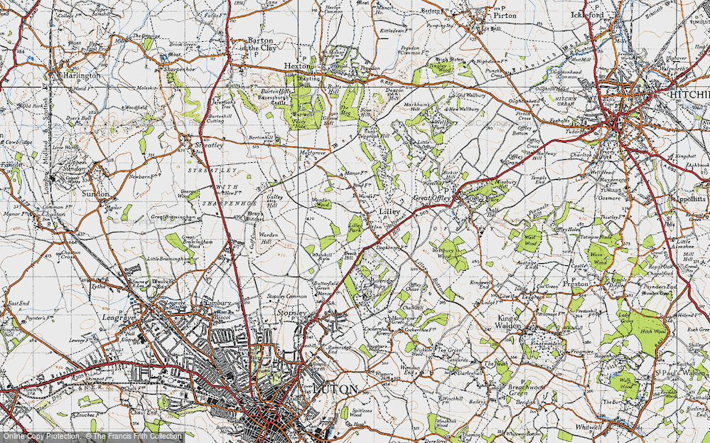 Old Map of Historic Map covering Lilley Wood in 1946