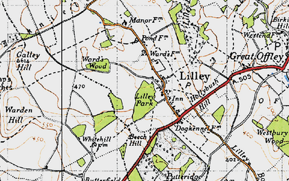 Old map of Lilley Wood in 1946