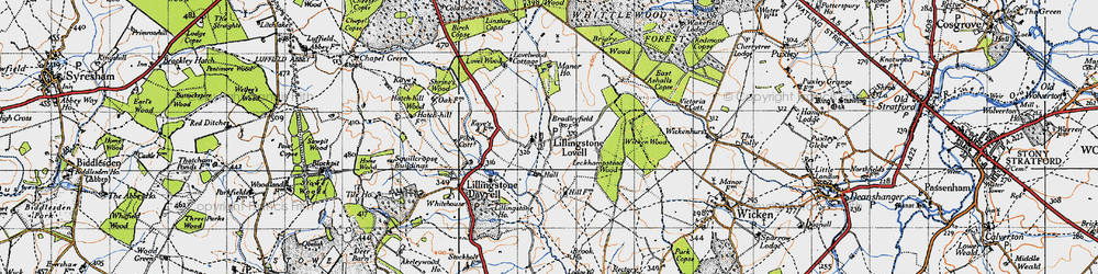 Old map of Leckhampstead Wood in 1946