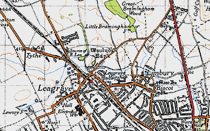 Old map of Limbury in 1946