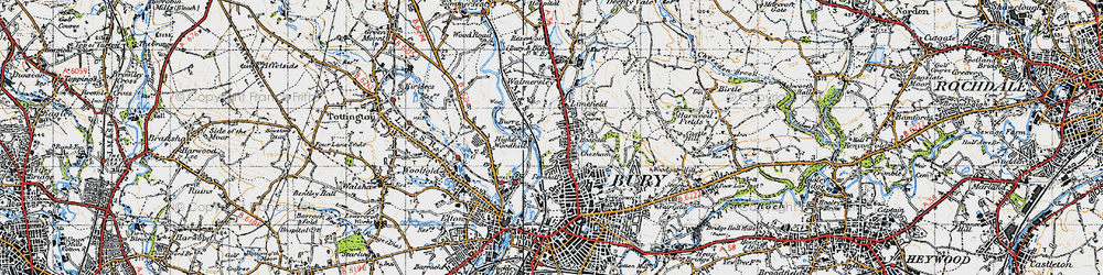 Old map of Limefield in 1947