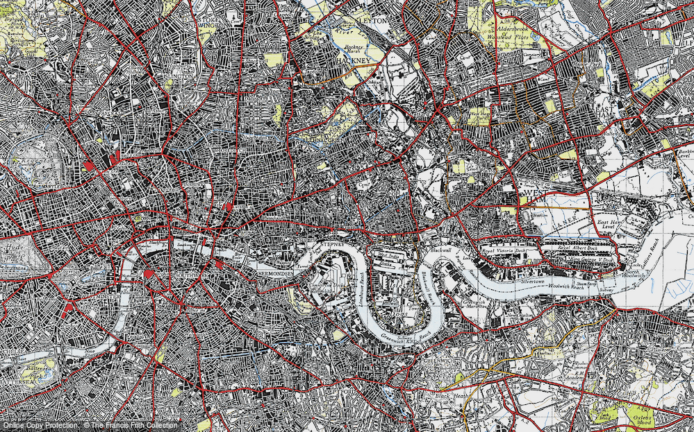 Old Map of Limehouse, 1946 in 1946