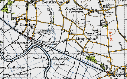 Old map of Limpenhoe in 1946