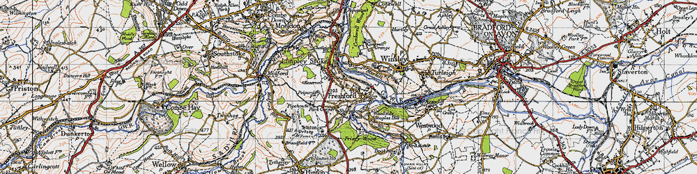 Old map of Limpley Stoke in 1946