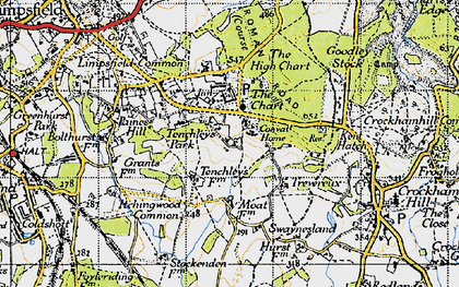 Old map of Limpsfield Chart in 1946