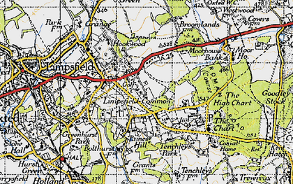 Old map of Limpsfield Common in 1946