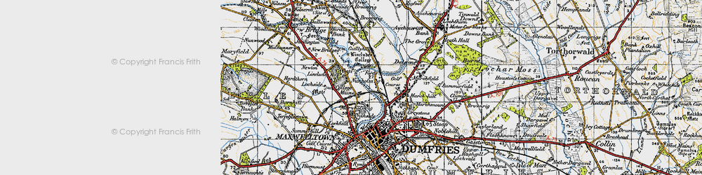 Old map of Lincluden in 1947