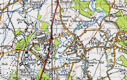 Old map of Lindford in 1940