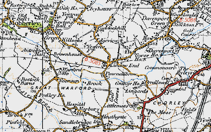 Old map of Great Warford in 1947