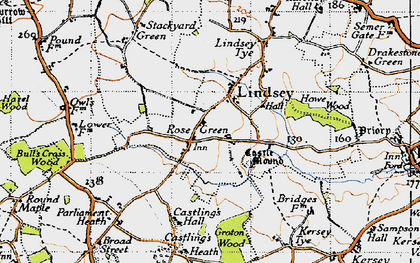 Old map of Lindsey in 1946