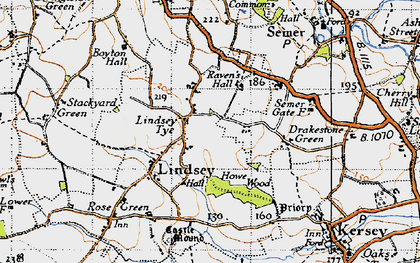 Old map of Lindsey Tye in 1946