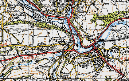 Old map of Lindwell in 1947