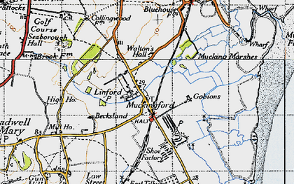 Old map of Becksland in 1946