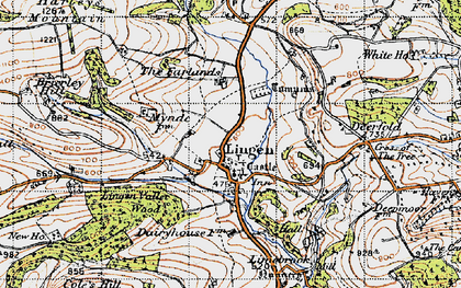 Old map of Lingen in 1947