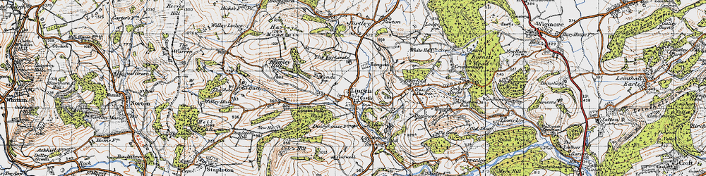 Old map of Lingen in 1947