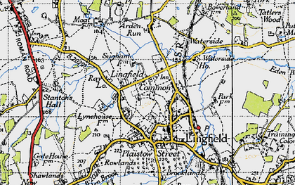 Old map of Lingfield Common in 1946