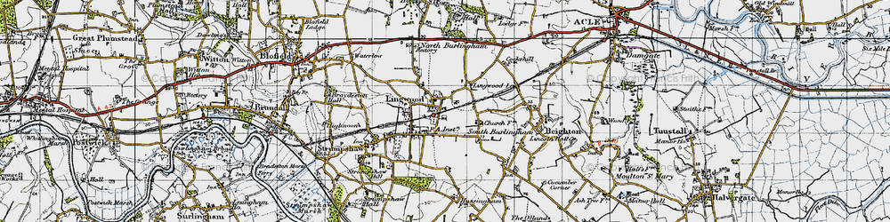 Old map of Lingwood in 1945