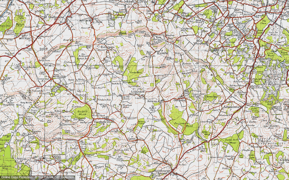 Old Map of Linkenholt, 1945 in 1945