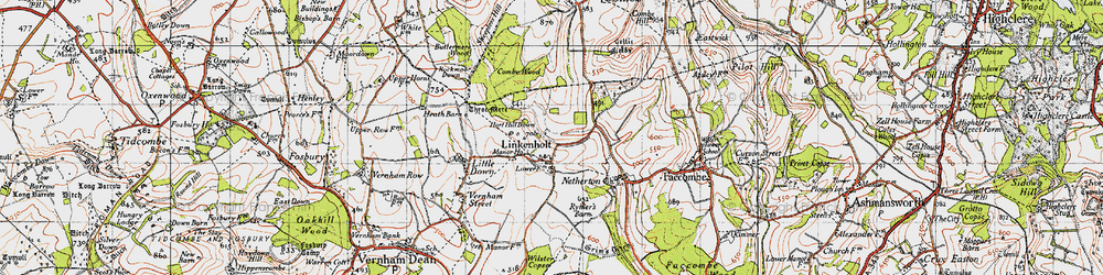 Old map of Linkenholt in 1945