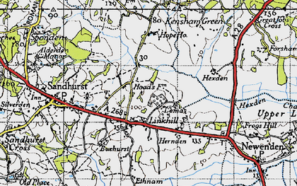 Old map of Linkhill in 1940