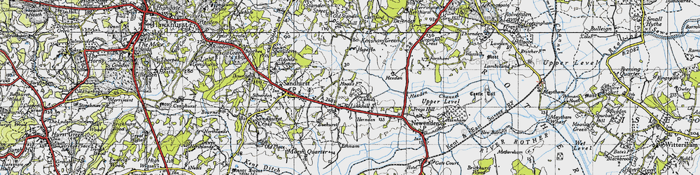 Old map of Linkhill in 1940