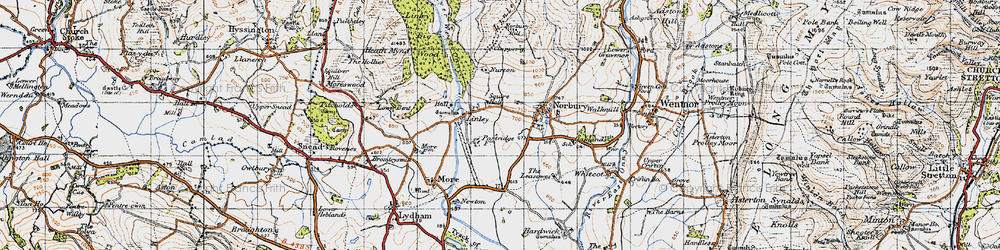 Old map of Linley Hill in 1947