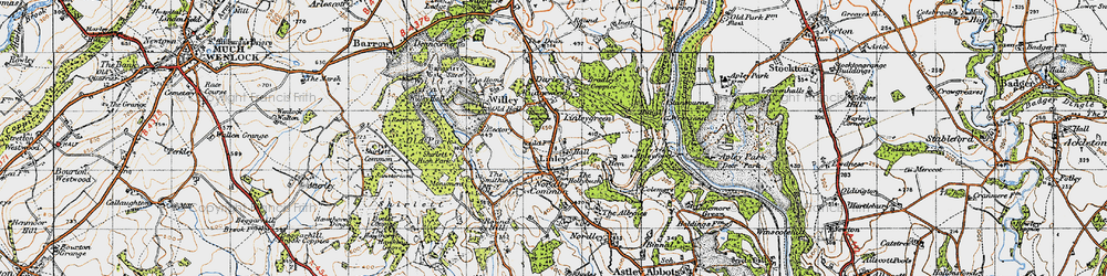 Old map of Linley in 1947