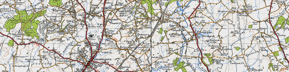 Old map of Linthurst in 1947