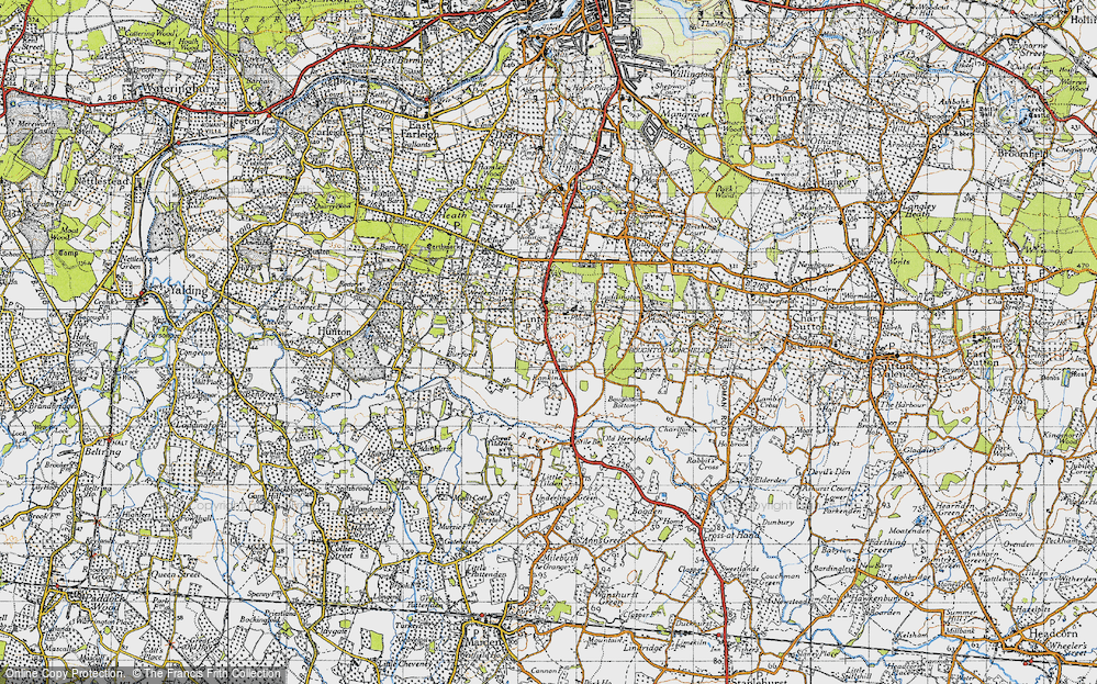 Old Map of Linton, 1940 in 1940