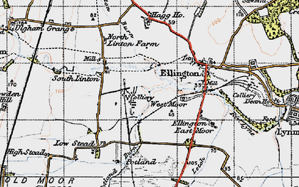 Old map of Linton in 1947
