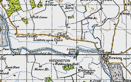 Old map of Linton-on-Ouse in 1947