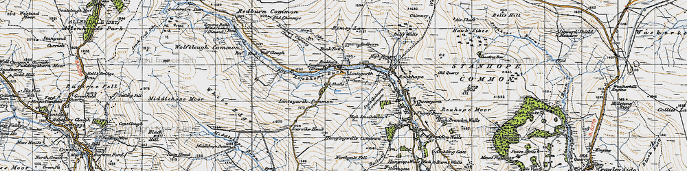 Old map of Lintzgarth in 1947