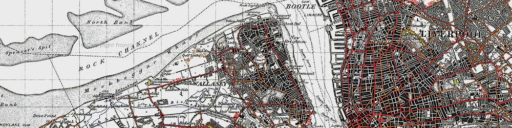 Old map of Liscard in 1947