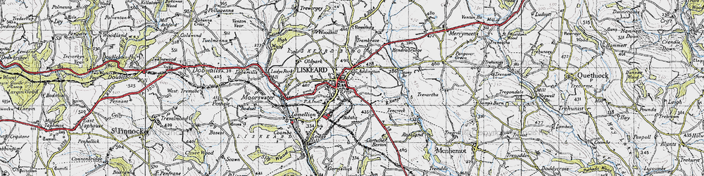 Old map of Liskeard in 1946